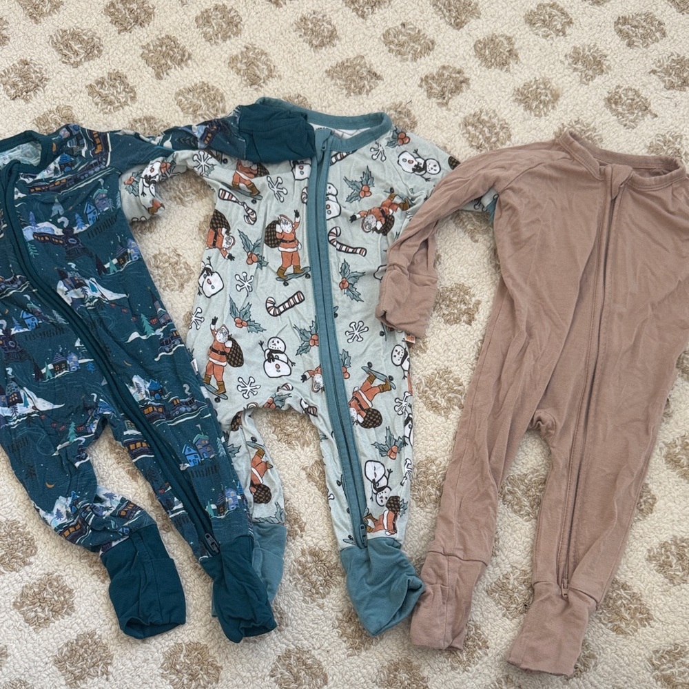 0-3 month Bundle of bamboo pajamas